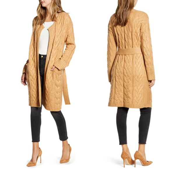 Rachel Parcell Sweaters - RACHEL PARCELL Cozy Cable Women's Tie Cardigan S